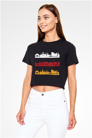 Almanya Siyah Crop Top Tişört