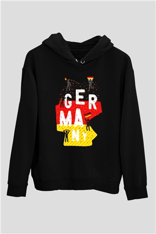 Almanya Siyah Unisex Hoodie