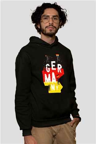 Almanya Siyah Unisex Hoodie