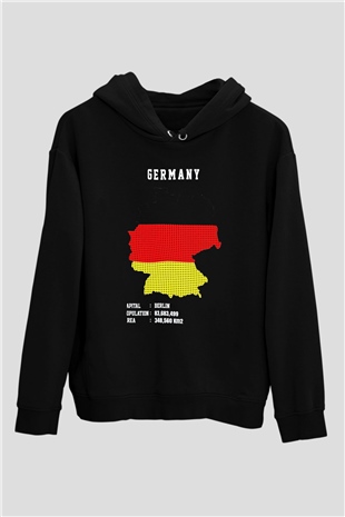 Almanya Siyah Unisex Hoodie