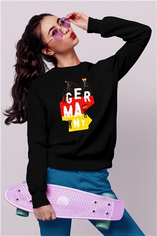 Almanya Siyah Unisex Sweatshirt