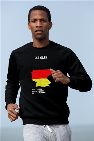 Almanya Siyah Unisex Sweatshirt