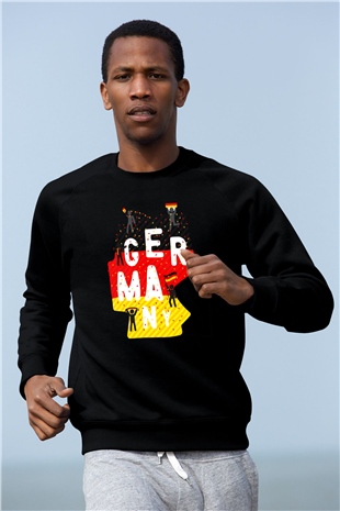 Almanya Siyah Unisex Sweatshirt