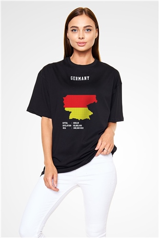 Almanya Siyah Oversize Tişört Oversize T-shirt - TişörtFabrikası
