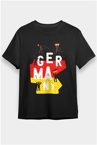 Almanya Siyah Unisex Tişört T-Shirt - TişörtFabrikası