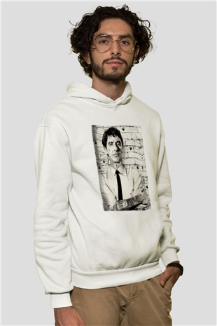 Alpacino Beyaz Unisex Kapşonlu Sweatshirt