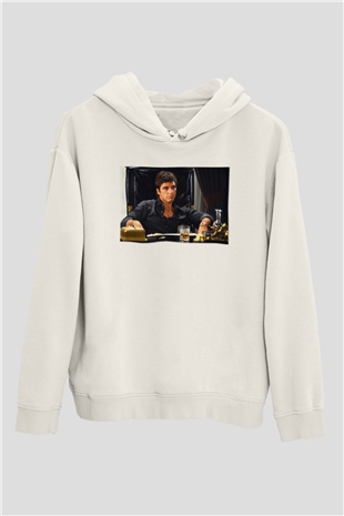 Alpacino Beyaz Unisex Kapşonlu Sweatshirt