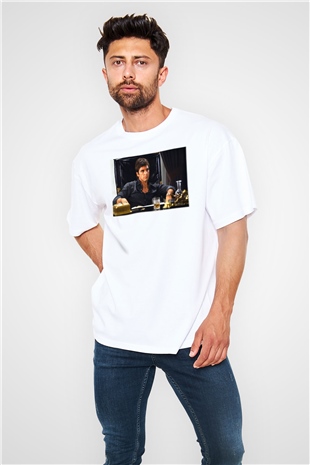 Alpacino Beyaz Unisex Oversize Tişört T-Shirt
