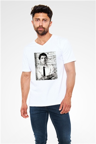Alpacino Beyaz Unisex V Yaka Tişört T-Shirt