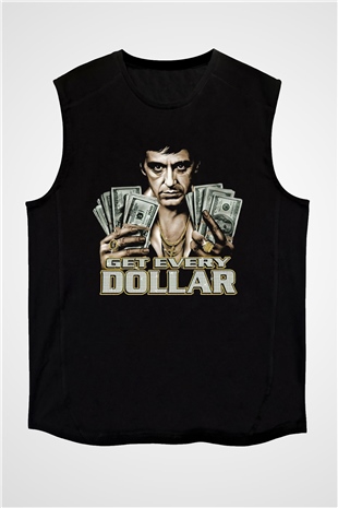 Alpacino Get Every Dollar Siyah Unisex Kolsuz Tişört