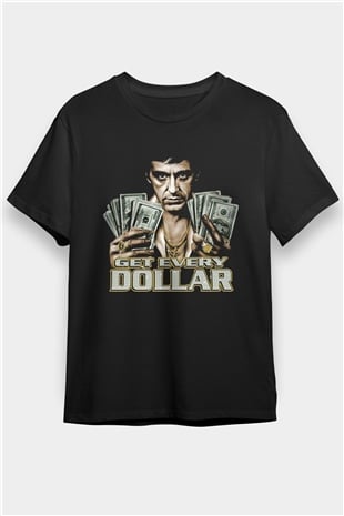 Alpacino Get Every Dollar Siyah Unisex Tişört T-Shirt - TişörtFabrikası