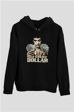 Alpacino Get Every Dollar Siyah Unisex Hoodie