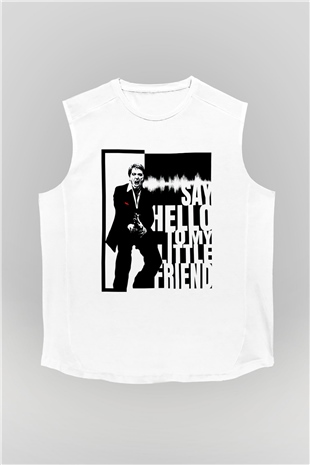 Alpacino Say Hello To My Little Friend Beyaz Unisex Kolsuz Tişört