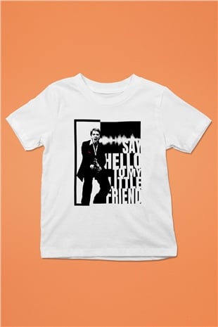 Alpacino Say Hello To My Little Friend Beyaz Unisex Çocuk Tişört