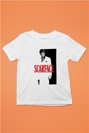 Alpacino Scarface Baskılı Beyaz Unisex Çocuk Tişört