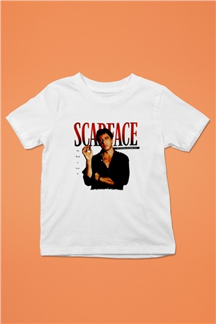 Alpacino Scarface Beyaz Unisex Çocuk Tişört