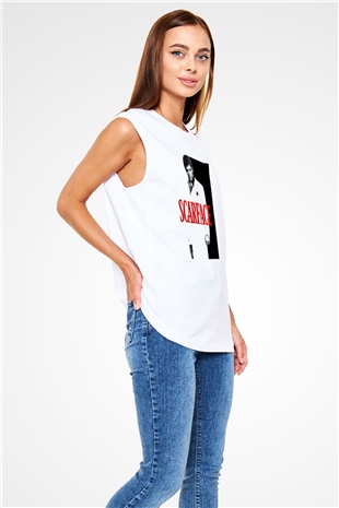 Alpacino Scarface Beyaz Unisex Kolsuz Tişört