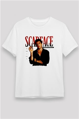 Alpacino Scarface Beyaz Unisex Tişört T-Shirt - TişörtFabrikası