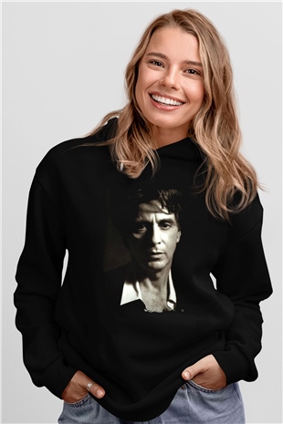 Alpacino Siyah Unisex Kapüşonlu Sweatshirt