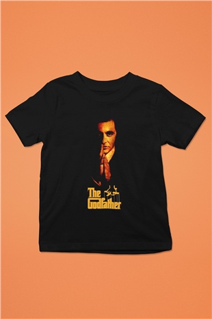 Alpacino The Godfather Baskılı Siyah Unisex Çocuk Tişört