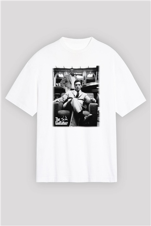 Alpacino The Godfather Beyaz Unisex Oversize Tişört T-Shirt
