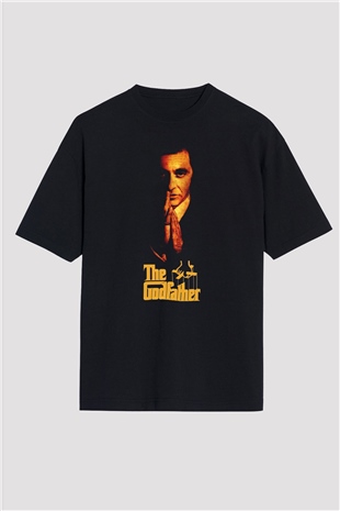 Alpacino The Godfather Siyah Unisex Oversize Tişört T-Shirt