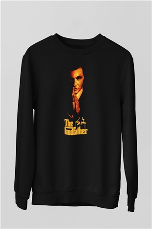 Alpacino The Godfather Siyah Unisex Sweatshirt