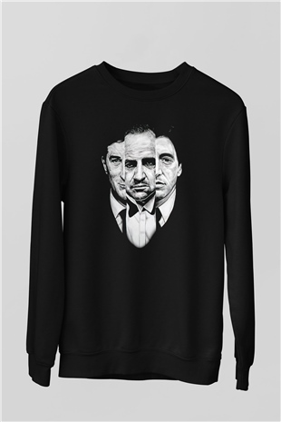 Alpacino The Godfather Siyah Unisex Sweatshirt