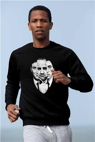 Alpacino The Godfather Siyah Unisex Sweatshirt