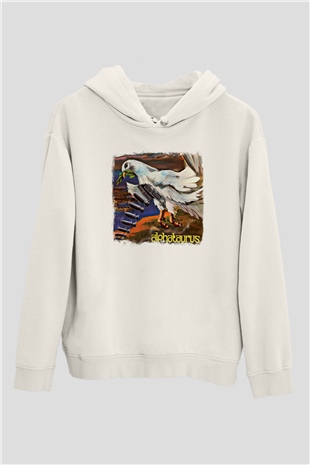 Alphataurus Baskılı Unisex Beyaz Hoodie