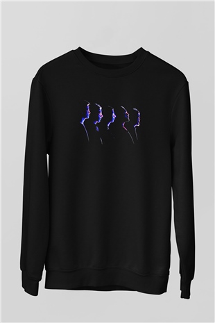 Alphaville Baskılı Unisex Siyah Sweatshirt