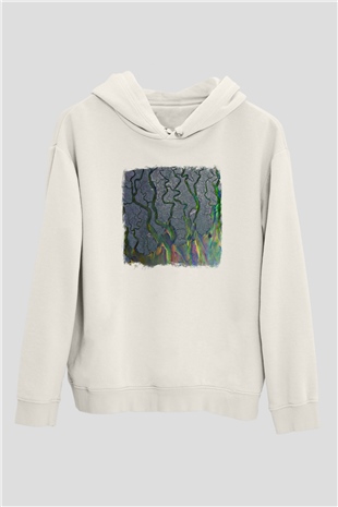 Alt-J Baskılı Unisex Beyaz Hoodie