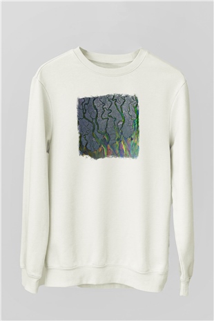 Alt-J Baskılı Unisex Beyaz Sweatshirt