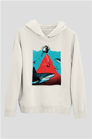 Alt-J Beyaz Unisex Kapşonlu Sweatshirt