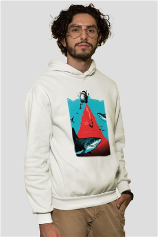 Alt-J Beyaz Unisex Kapşonlu Sweatshirt