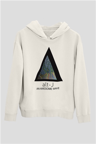 Alt-J Beyaz Unisex Kapşonlu Sweatshirt