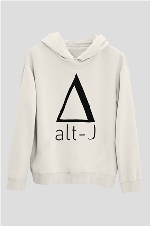 Alt-J Beyaz Unisex Kapüşonlu Sweatshirt