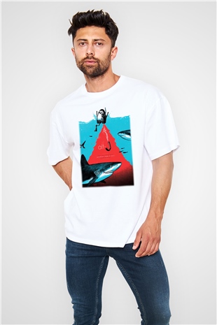 Alt-J Beyaz Unisex Oversize Tişört T-Shirt