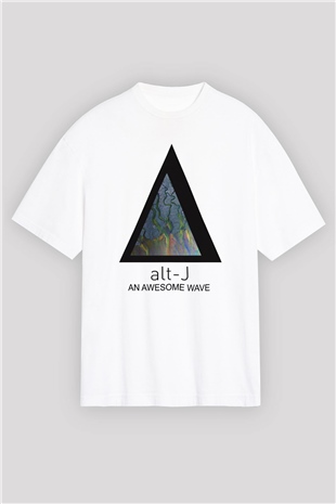 Alt-J Beyaz Unisex Oversize Tişört T-Shirt