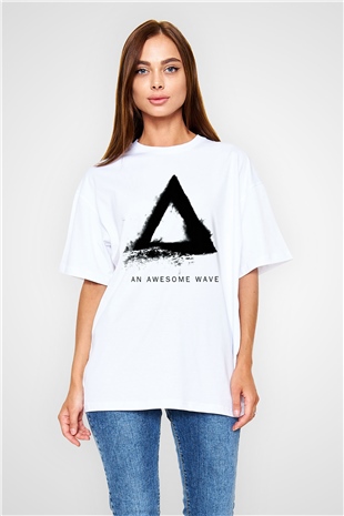 Alt-J Beyaz Unisex Oversize Tişört T-Shirt