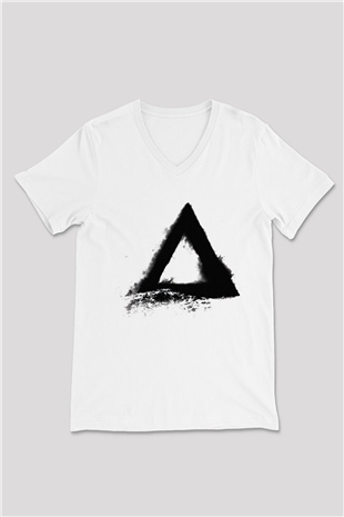 Alt-J Beyaz Unisex V Yaka Tişört