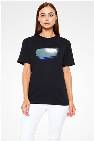Altay Cumhuriyeti - Altai Republic Bayrağı Baskılı Unisex Siyah Tişört