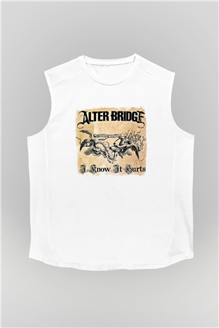 Alter Bridge Baskılı Unisex Beyaz Kolsuz Tişört