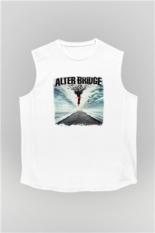 Alter Bridge Baskılı Unisex Beyaz Kolsuz Tişört