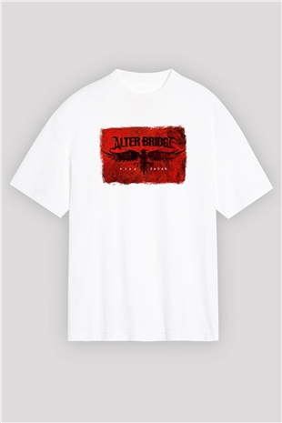 Alter Bridge Baskılı Unisex Beyaz Oversize Tişört