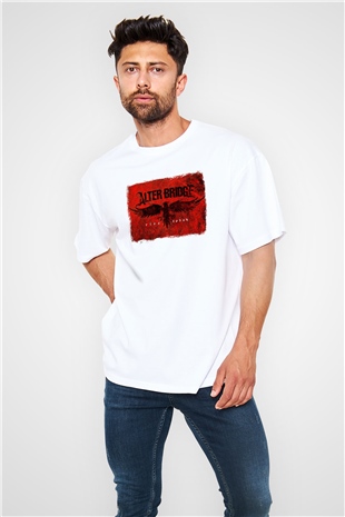 Alter Bridge Baskılı Unisex Beyaz Oversize Tişört