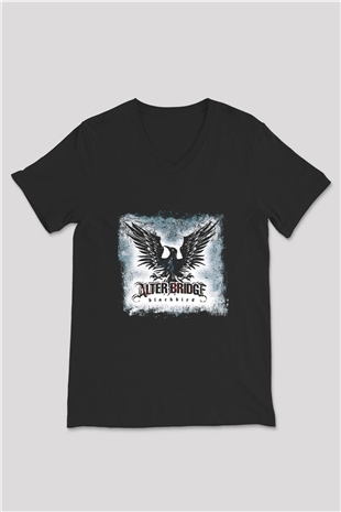 Alter Bridge Baskılı Unisex Siyah V Yaka Tişört