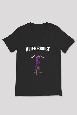 Alter Bridge Baskılı Unisex Siyah V Yaka Tişört