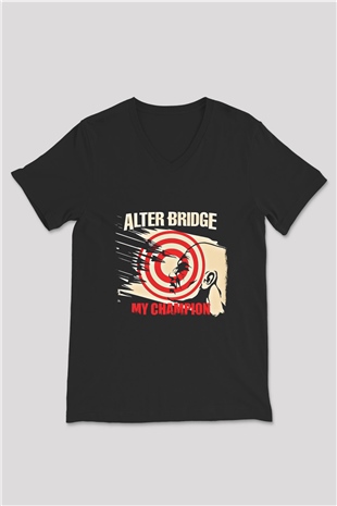 Alter Bridge Baskılı Unisex Siyah V Yaka Tişört