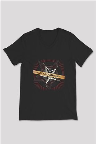 Alter Bridge Baskılı Unisex Siyah V Yaka Tişört